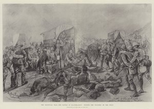 A guerra de Transvaal, a batalha de Elandslaagte, cuidando dos feridos no campo
